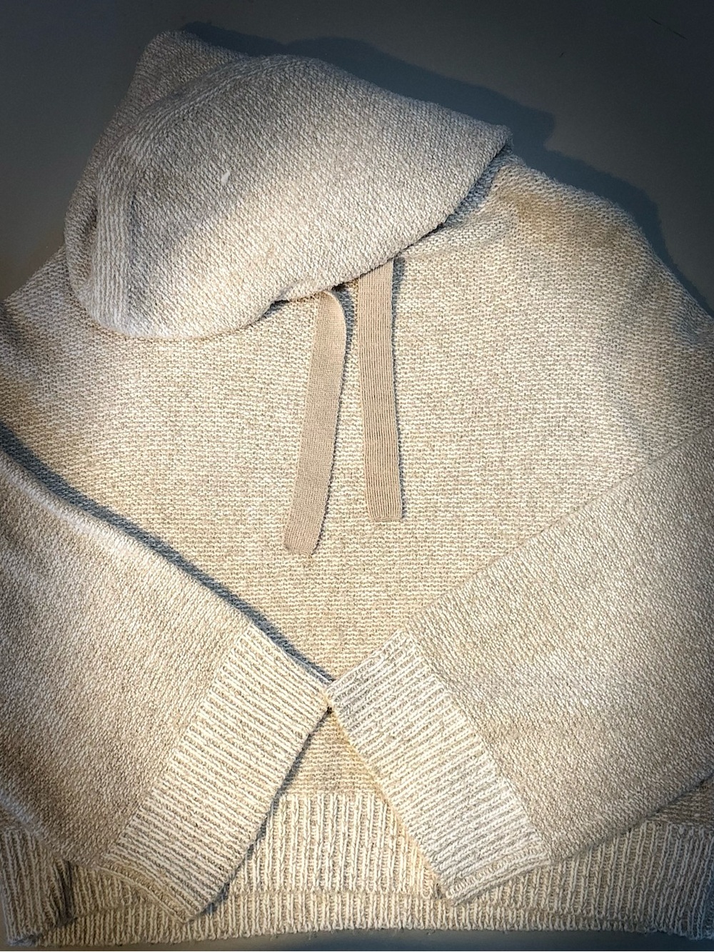ruby moon Beige Knit Hooded Pullover